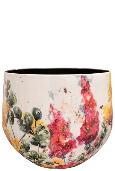 Lammie floral white bloempot