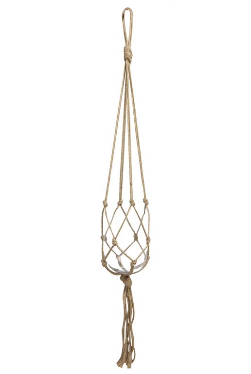 Pendentif pot de fleurs macram marron 1