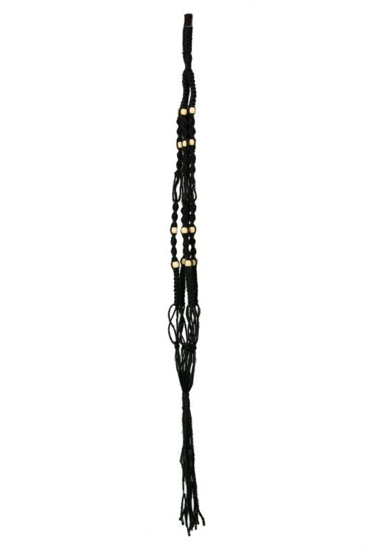 Plante de corde en macrame noir