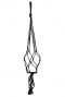 Pendentif pot de fleurs macram noir