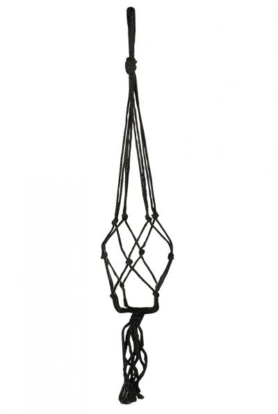Pendentif pot de fleurs macram